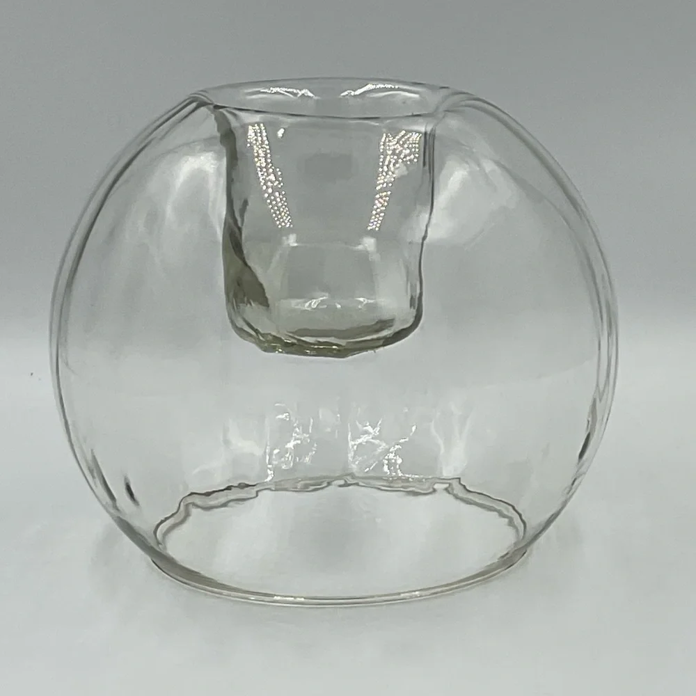 Vintage 1980s Partylite Shimmer Clear Glass Bubble Candle Holder